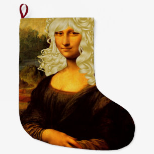 Meia De Natal Grande Blonde Mona Lisa