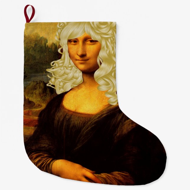 Meia De Natal Grande Blonde Mona Lisa (Frente)