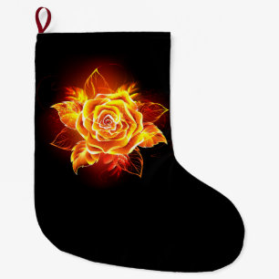 Meia De Natal Grande Blooming Fire Rosa