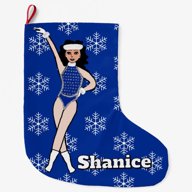 Meia De Natal Grande Blue Dancer  #2 Christmas Stocking (Frente)