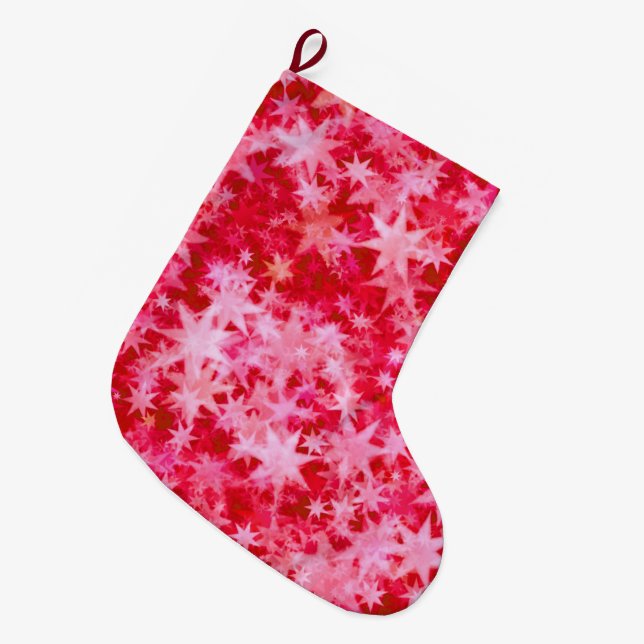 Meia De Natal Grande Blush de Natal das Estrelas (Frente (Pendurada))