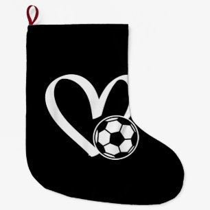 Meia De Natal Grande Bola de Futebol Coração