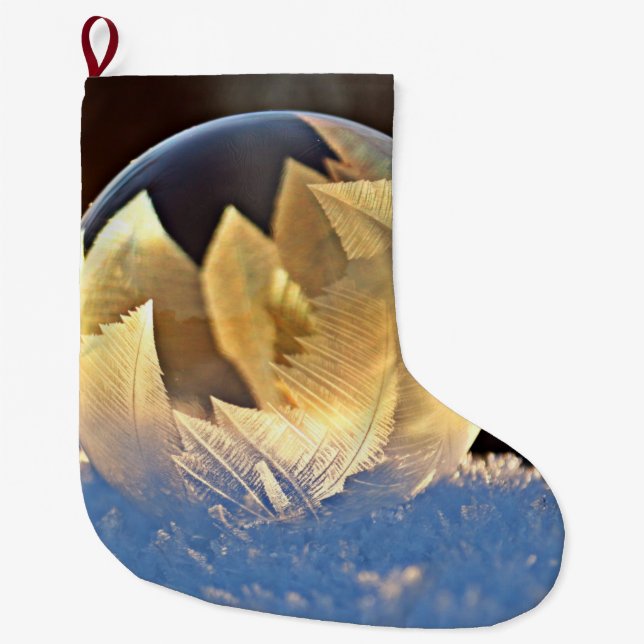 Meia De Natal Grande Bolha de sabão na neve (Frente)