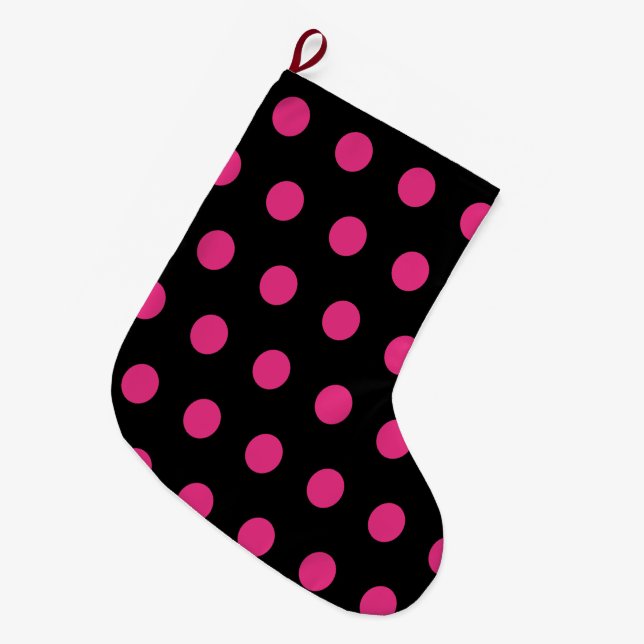 Meia De Natal Grande Bolinhas Reversible Christmas Stocking (Parada de  (Frente (Pendurada))