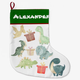 Meia De Natal Grande Bolsa de Presente de Natal de Dinossauro Bonito