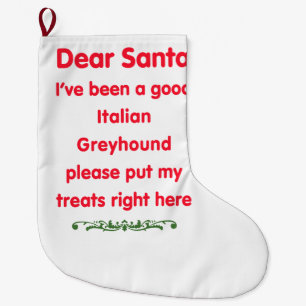 Meia De Natal Grande bom galgo italiano