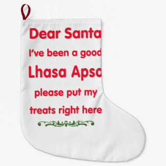 Meia De Natal Grande bom Lhasa Apso