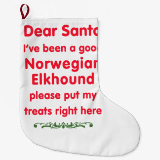 Meia De Natal Grande bom norueguês Elkhound