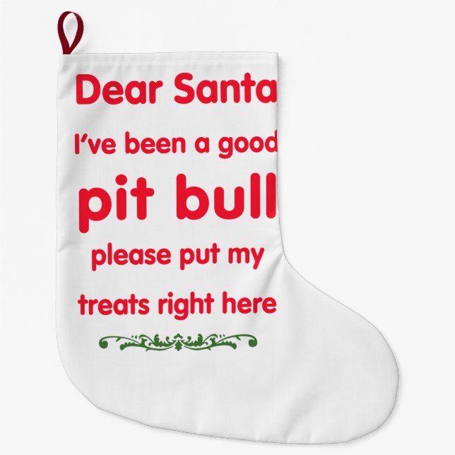 Meia De Natal Grande bom pitbull (Frente)