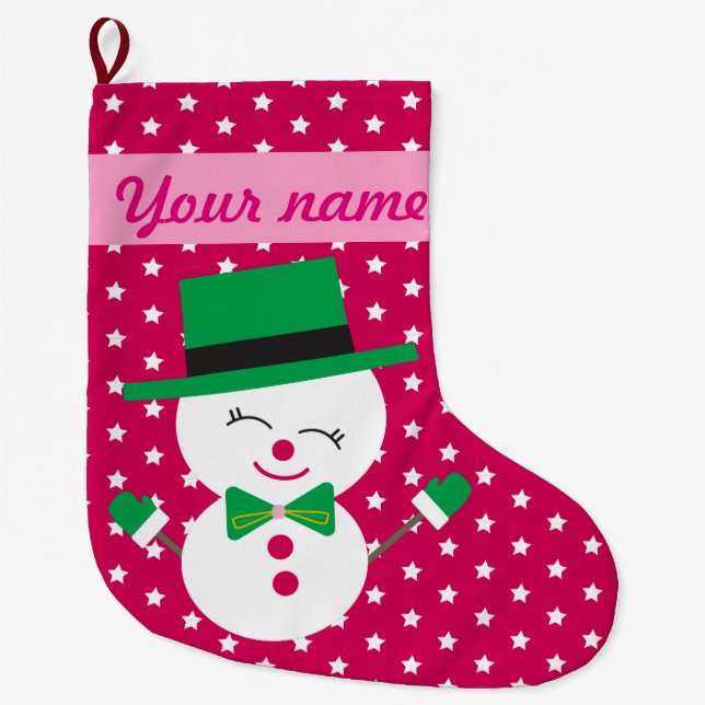 Meia De Natal Grande Boneco de neve (Frente)