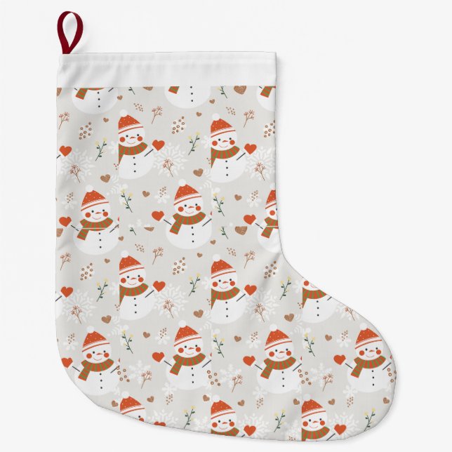 Meia De Natal Grande ⛄ boneco de neve (Frente)