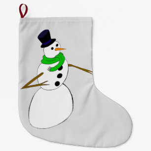 Meia De Natal Grande boneco de neve