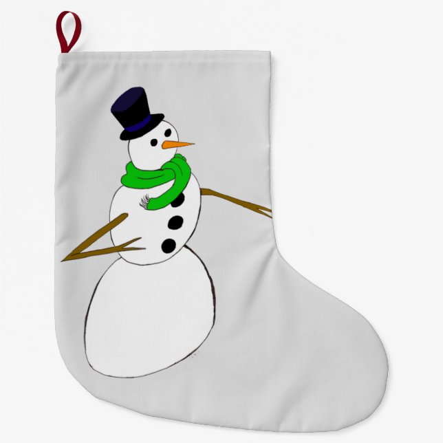 Meia De Natal Grande boneco de neve (Frente)