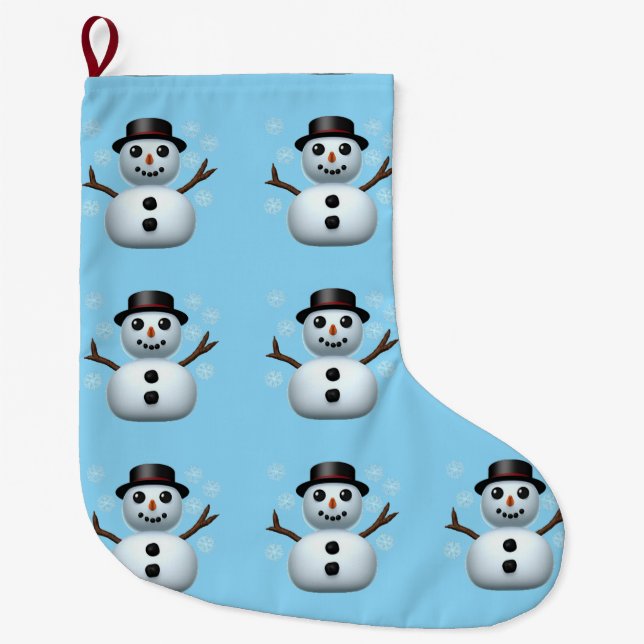 Meia De Natal Grande Boneco de neve (Frente)