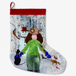 Meia De Natal Grande Boneco de neve de Natal LeeMarie's Creative Design
