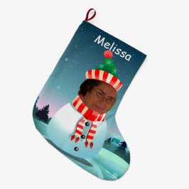 Meia De Natal Grande Boneco de neve do Feliz Natal