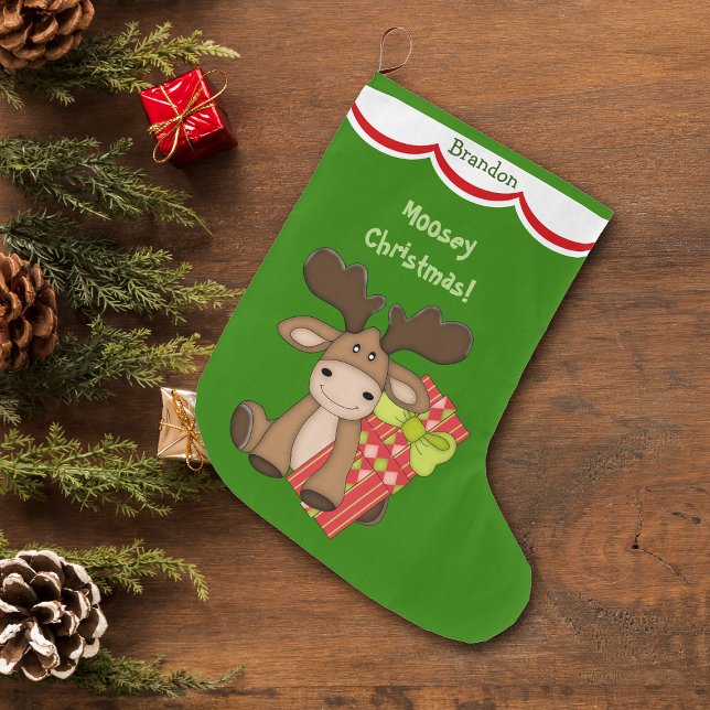 Meia De Natal Grande Bonita Moosey Natal Personalizada (Criador carregado)