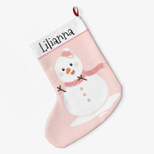 Meia De Natal Grande Bonito boneco de neve