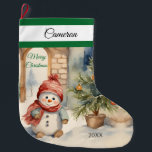 Meia De Natal Grande Bonito Snowman - Grande Balcão de Natal<br><div class="desc">Traga alegria de férias para sua casa com nosso bonitinho Snowman. Ideal para presentes e doces, é um encantador acréscimo às suas festividades. Adicione esse nome especial e ano para uma maravilhosa manutenção! Designs exclusivos criados para você do My Baby Boutique!</div>