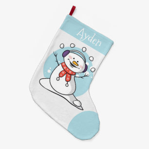 Meia De Natal Grande Bonito Snowman - Grande Balcão de Natal