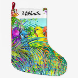 Meia De Natal Grande Bota de Natal para aves tropicais de grande velo