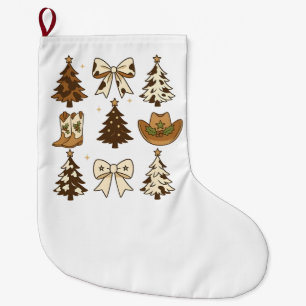Meia De Natal Grande Botas de Cowboy de Natal Ocidental Papai Noel Nata