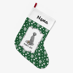 Meia De Natal Grande Brinquedos da mamãe Weimaraner (cinza 1)