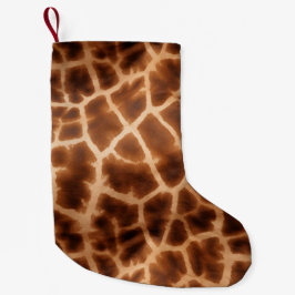 Meia De Natal Grande Brown Giraffe Impressão