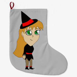 Meia De Natal Grande bruxa chibi