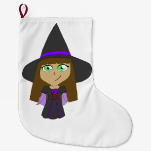 Meia De Natal Grande bruxa chibi