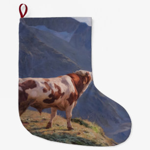 Meia De Natal Grande Bull nos Alpes (por Eugène Burnand)