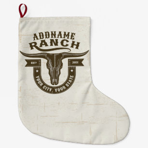 Meia De Natal Grande Bull Steer Skull Western Ranch