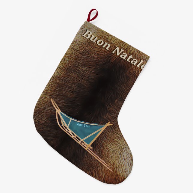 Meia De Natal Grande Buon Natale - Cães Sled (Frente (Pendurada))