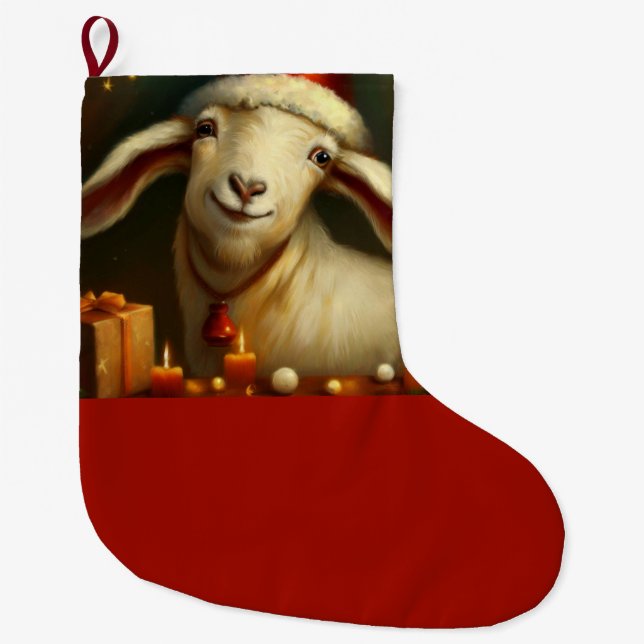 Meia De Natal Grande Cabra de Natal 3 (Frente)