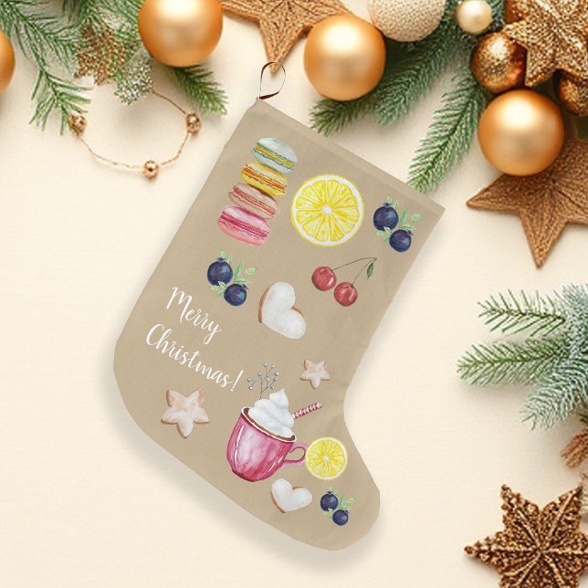 Meia De Natal Grande Cacau Quente De Natal E Bons Desejos (Criador carregado)