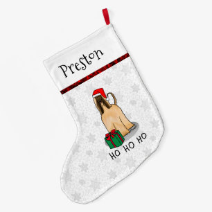 Meia De Natal Grande Cachorro de Cachorro Afegão de Santa Hat