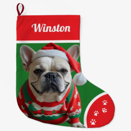 Meia De Natal Grande Cachorro de Natal bonito com Sweater Personalizado