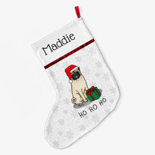 Meia De Natal Grande Cachorro de Papai Noel de Natal (desfiladeiro)