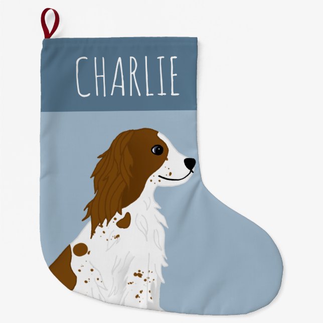 Meia De Natal Grande Cachorro Espanhol Cujo Springer Espanhol Pet (Frente)