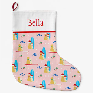 Meia De Natal Grande Cachorros de Navegação de Natal Personalizados, Ga