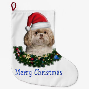 Meia De Natal Grande Cães giros