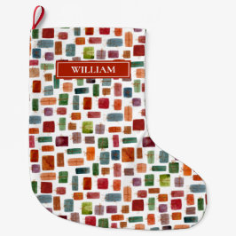 Meia De Natal Grande Caixa de presentes com cores aquáticas personaliza