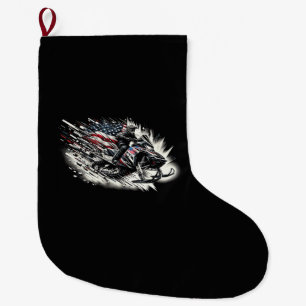 Meia De Natal Grande Caminhão de neve T Motoneve Freedom Flag Manga Lon