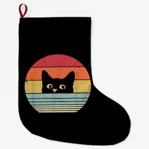 Meia De Natal Grande Camisa de Gato. Estilo Retro
