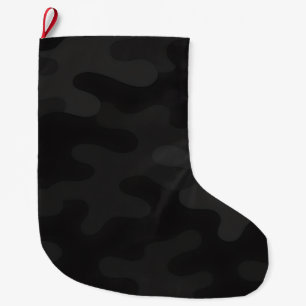 Meia De Natal Grande Camo Lisa Preto Profundo Tons de Carvão Modernos