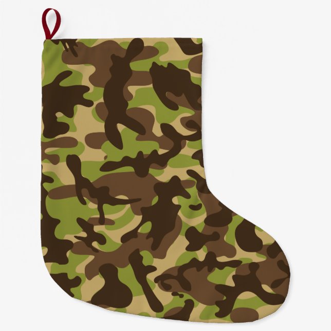 Meia De Natal Grande Camuflagem em Cascata (Frente)