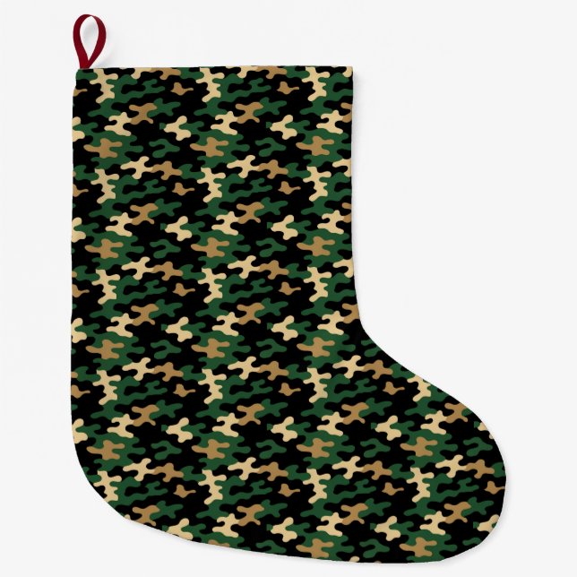 Meia De Natal Grande Camuflagem Verde (Frente)