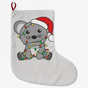 Meia De Natal Grande Camundongos de Natal de Rato