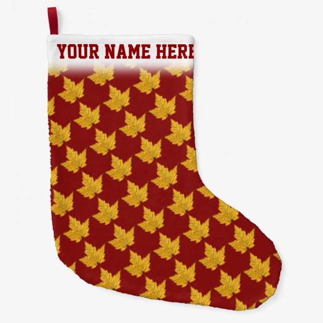 Meia De Natal Grande Canadá estocando Canadá - População de Natal Perso (Frente)