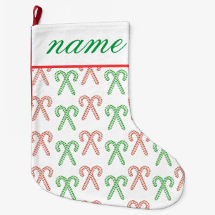 Meia De Natal Grande Canas doces/hortelã-pimenta personalizadas